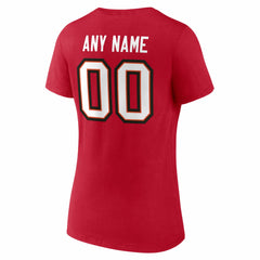 Tampa Bay Buccaneers Women's Team Authentic Personalized Name & Number V-Neck T-Shirt - Red T-shirts