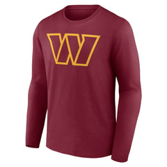 Washington Commanders Team Authentic Personalized Name & Number Long Sleeve T-Shirt - Burgundy T-shirts
