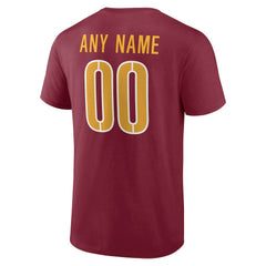 Washington Commanders Team Authentic Personalized Name & Number T-Shirt - Burgundy T-shirts