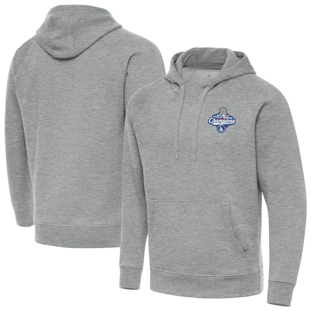 Los Angeles Dodgers Antigua Back-to-Back World Series Champions Victory Hoodie - Heather Gray Hoodies