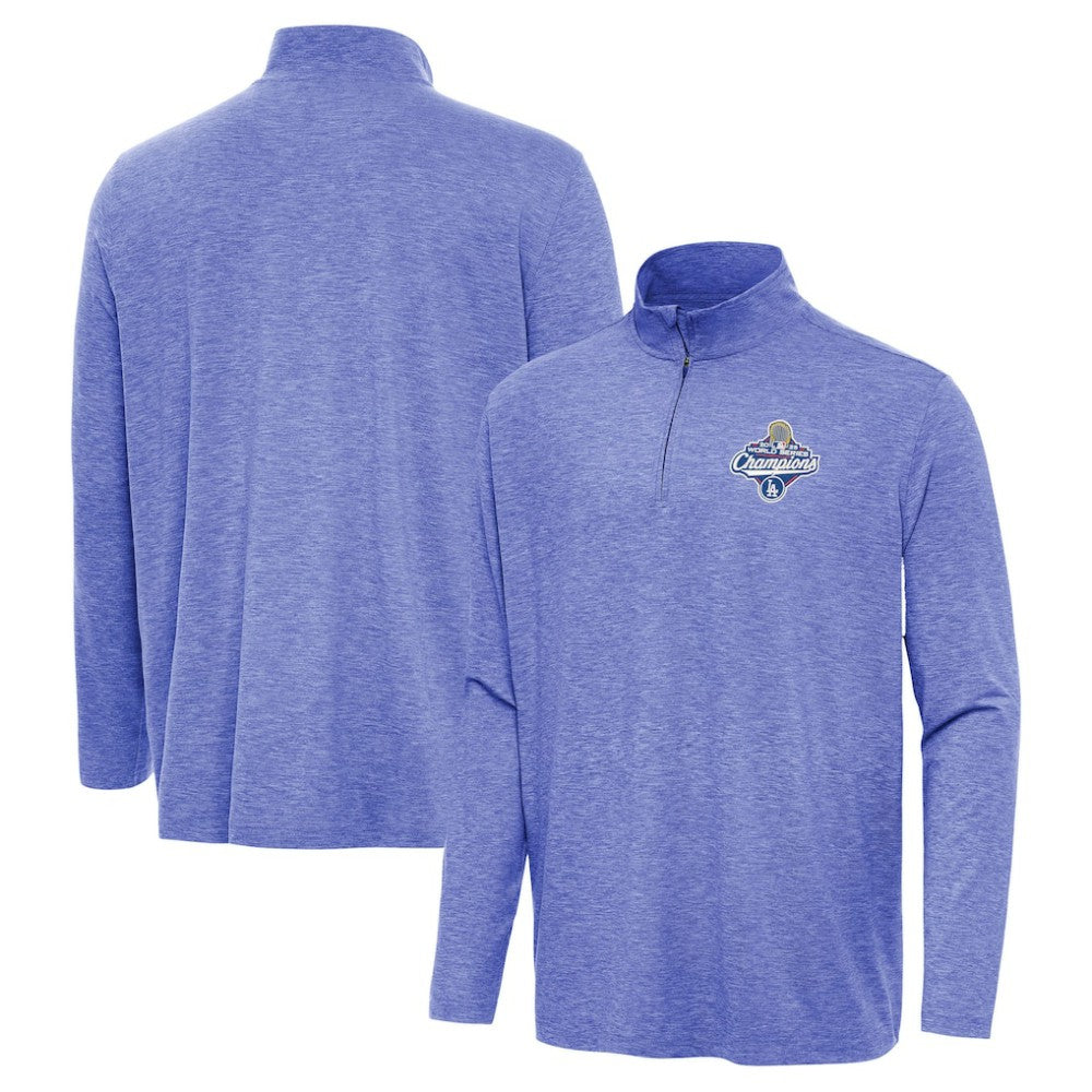 Los Angeles Dodgers Antigua 2025 World Series Champions Hunk Quarter-Zip Top - Heather Royal Tops