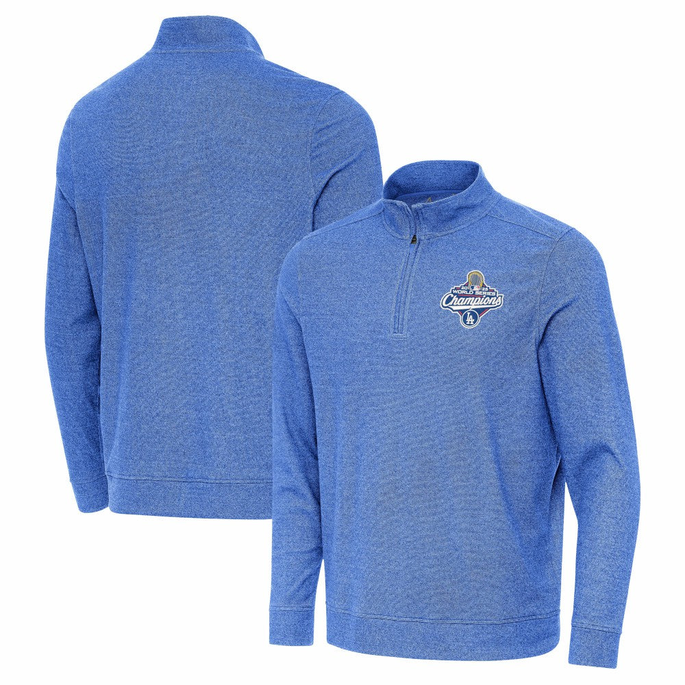 Los Angeles Dodgers Antigua 2025 World Series Champions Subtle Quarter-Zip Sweatshirt - Heather Royal Sweatshirts