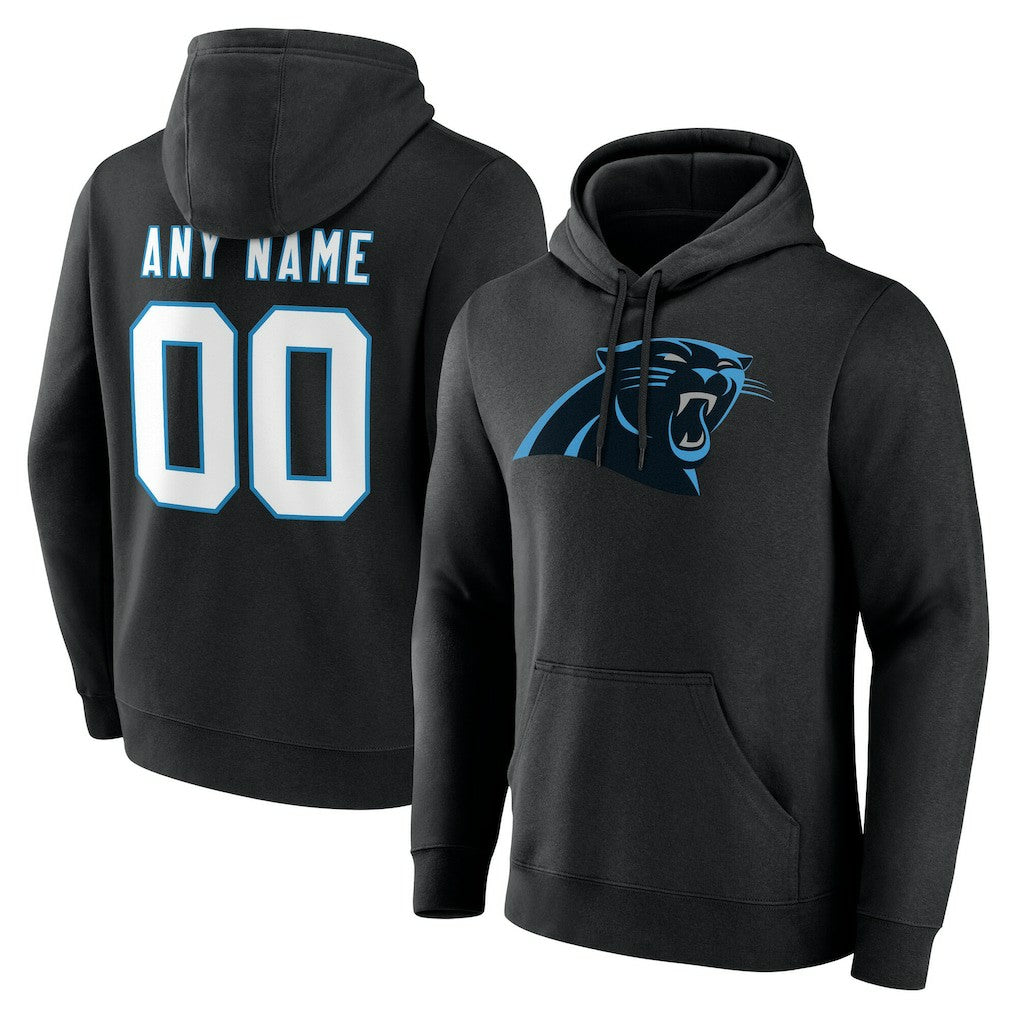 Carolina Panthers Big & Tall Team Authentic Custom Hoodie - Black Hoodies