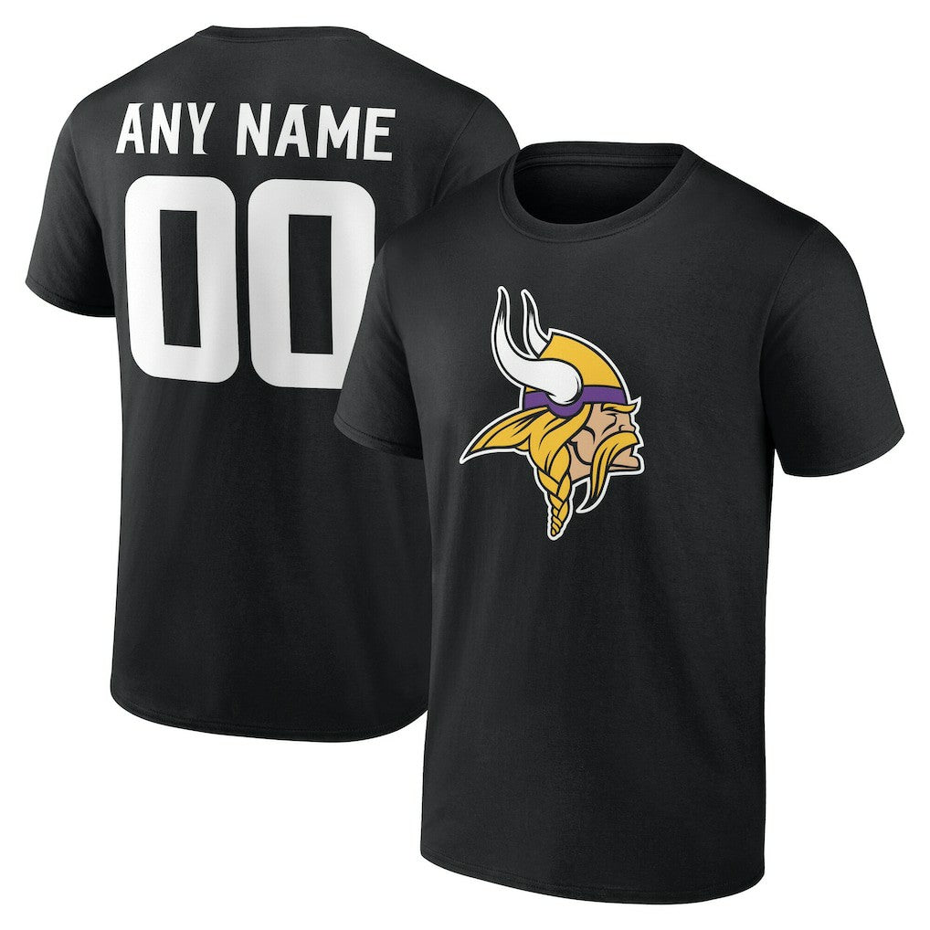 Minnesota Vikings Big & Tall Team Authentic Custom T-Shirt - Black T-shirts