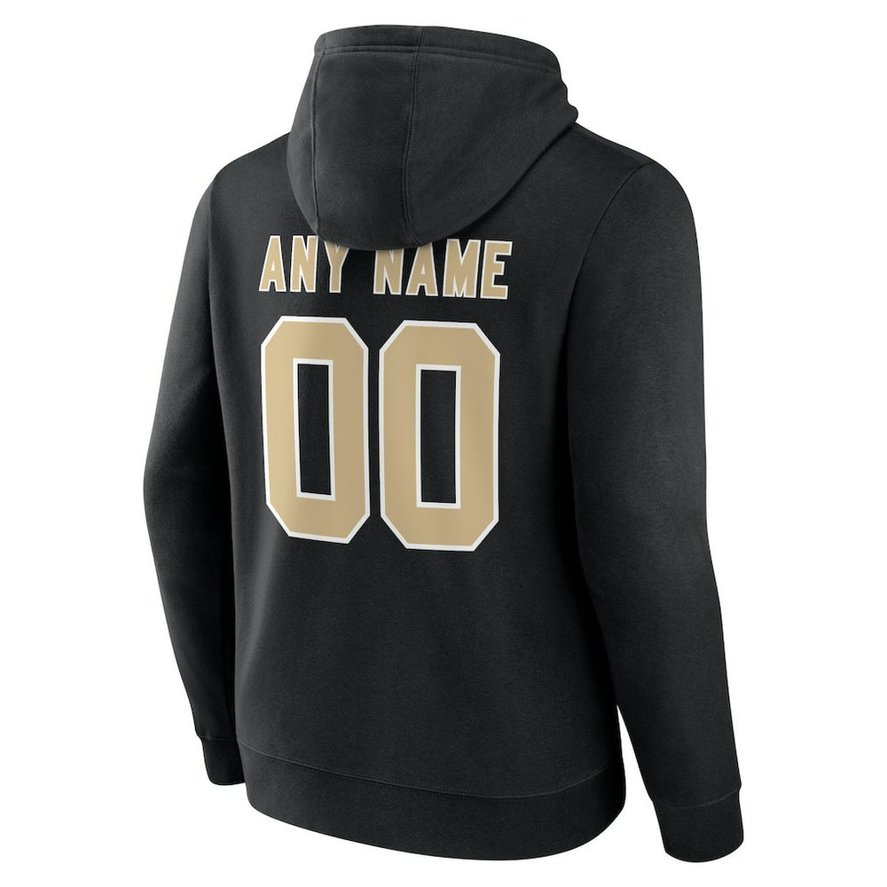New Orleans Saints Big & Tall Team Authentic Custom Hoodie - Black Hoodies