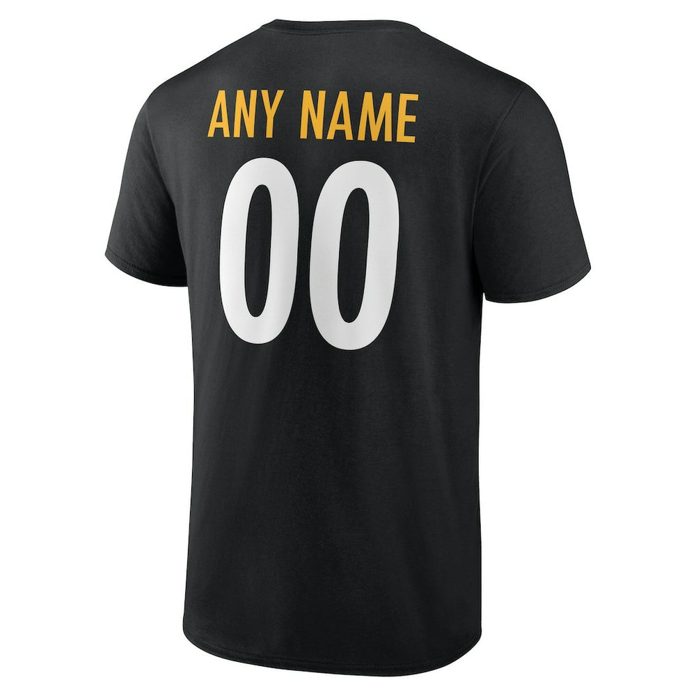 Pittsburgh Steelers Big & Tall Team Authentic Custom T-Shirt - Black T-shirts