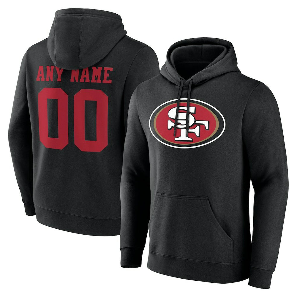 San Francisco 49ers Big & Tall Team Authentic Custom Hoodie - Black Hoodies