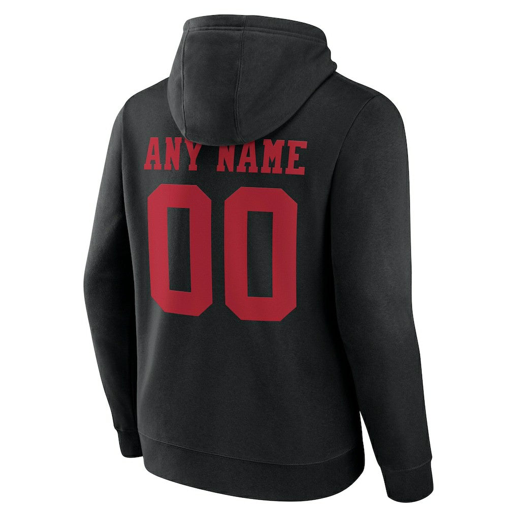 San Francisco 49ers Big & Tall Team Authentic Custom Hoodie - Black Hoodies