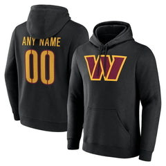 Washington Commanders Big & Tall Team Authentic Custom Hoodie - Black Hoodies