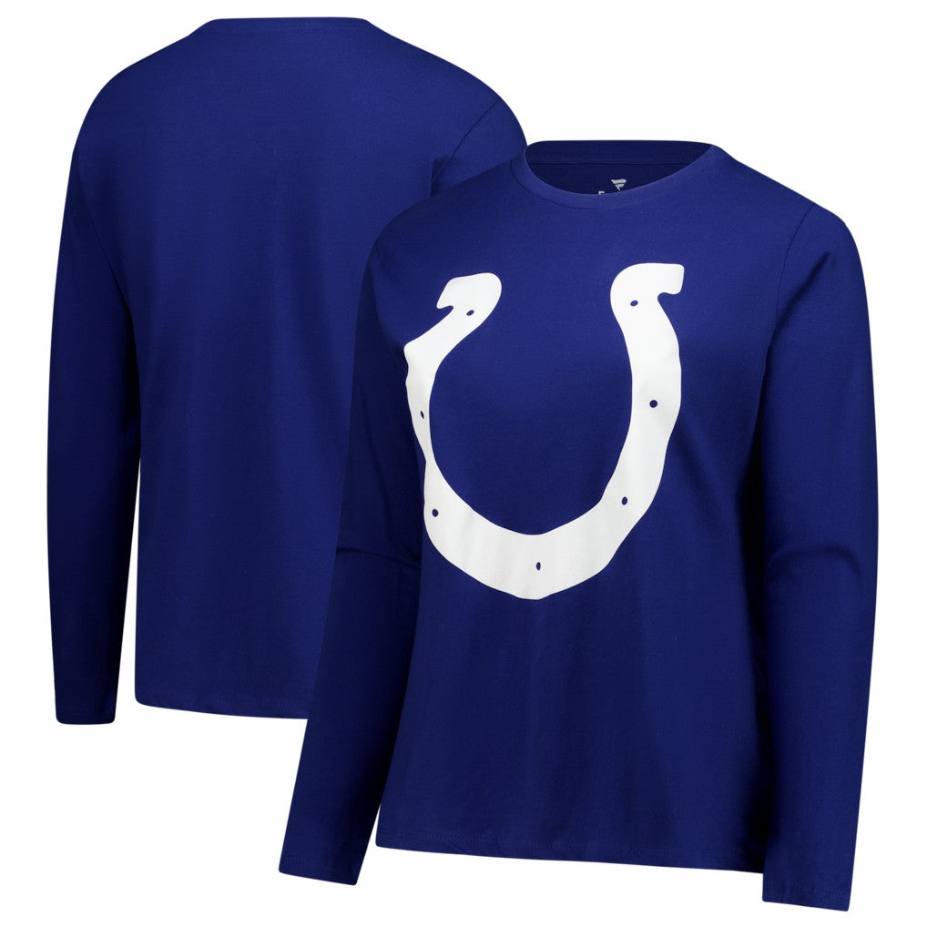 Indianapolis Colts Women's Plus Size Scoop Neck Long Sleeve T-Shirt - Royal T-shirts