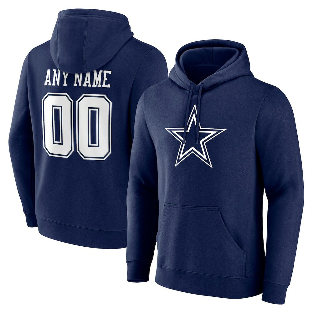 Dallas Cowboys Big & Tall Team Authentic Custom Hoodie - Navy Hoodies