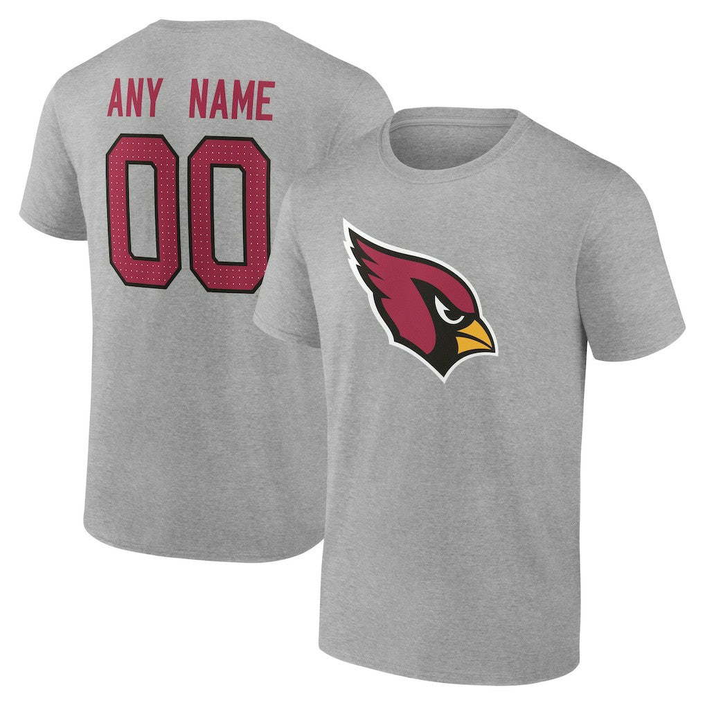 Arizona Cardinals Big & Tall Team Authentic Custom T-Shirt - Gray T-shirts