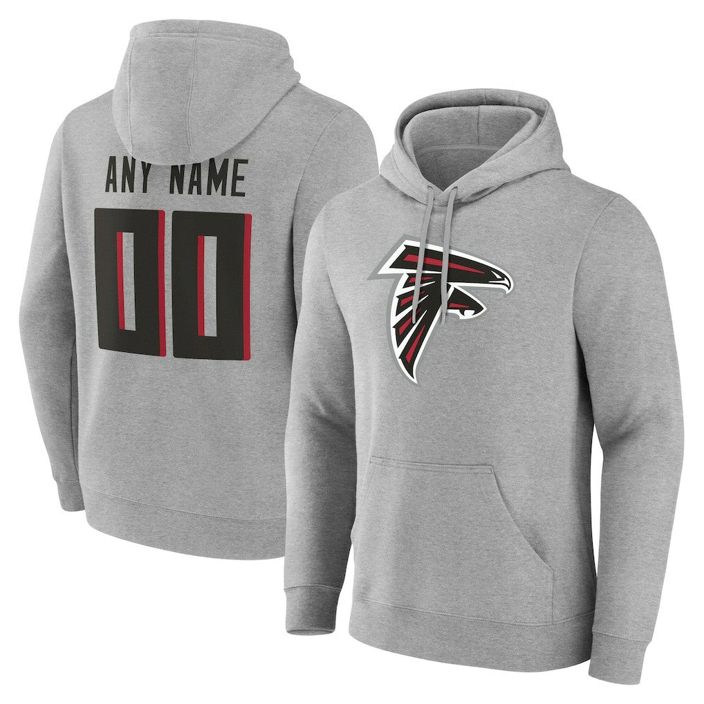 Atlanta Falcons Big & Tall Team Authentic Custom Hoodie - Gray Hoodies