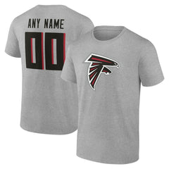 Atlanta Falcons Big & Tall Team Authentic Custom T-Shirt - Gray T-shirts