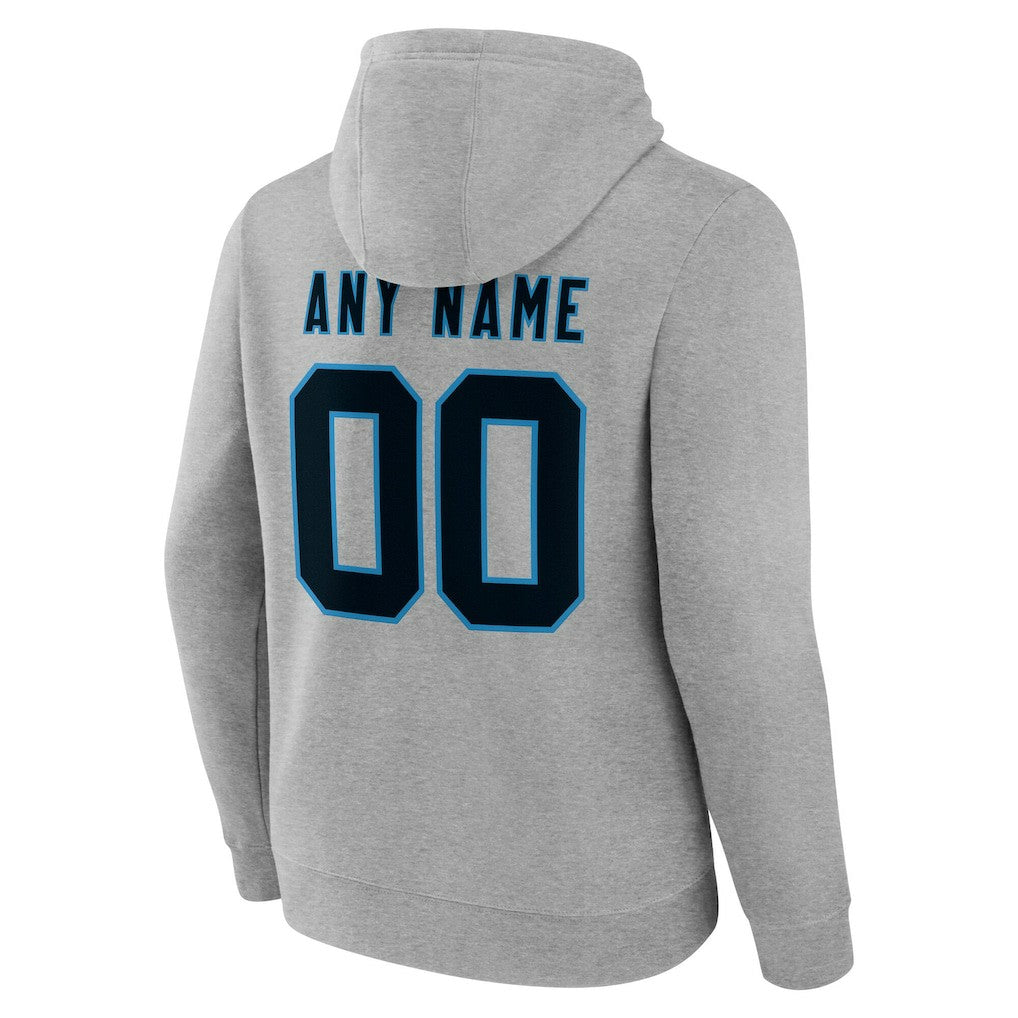 Carolina Panthers Big & Tall Team Authentic Custom Hoodie - Gray Hoodies