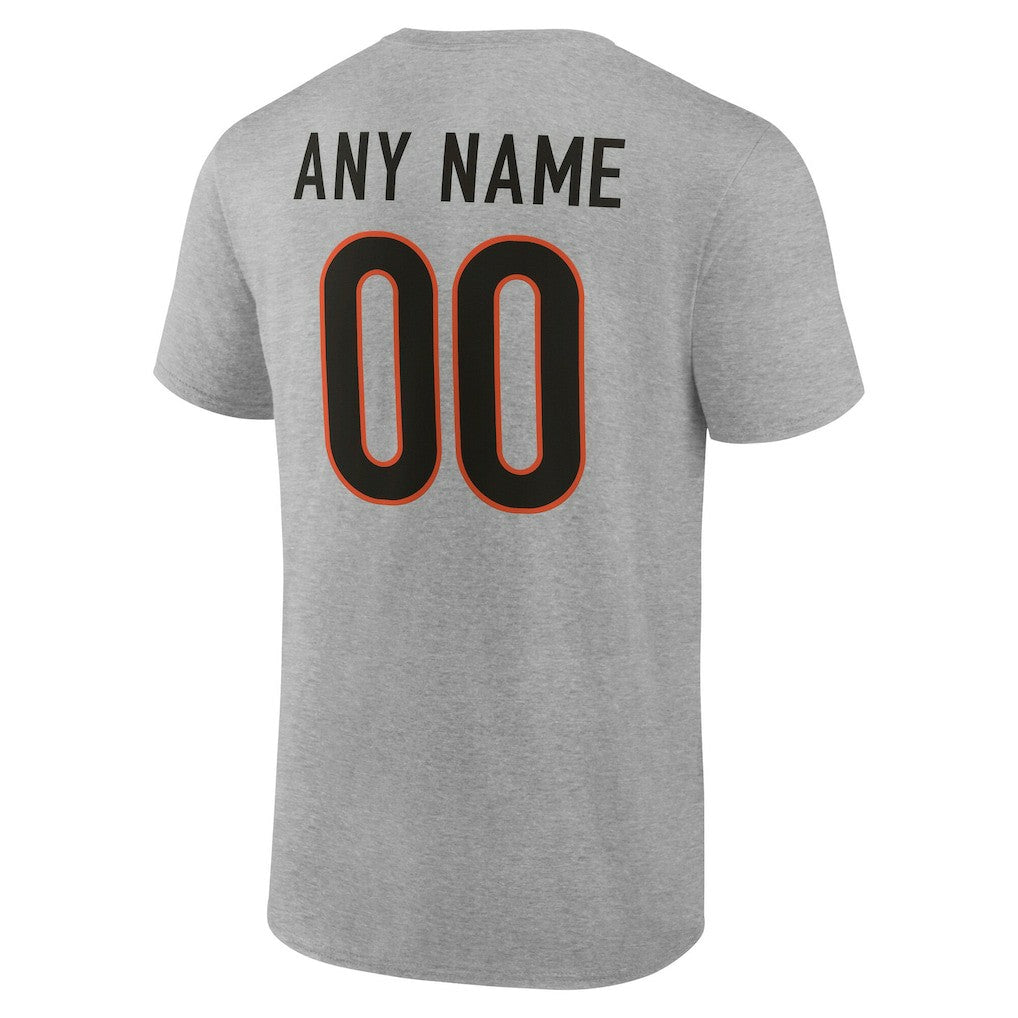 Cincinnati Bengals Big & Tall Team Authentic Custom T-Shirt - Gray T-shirts