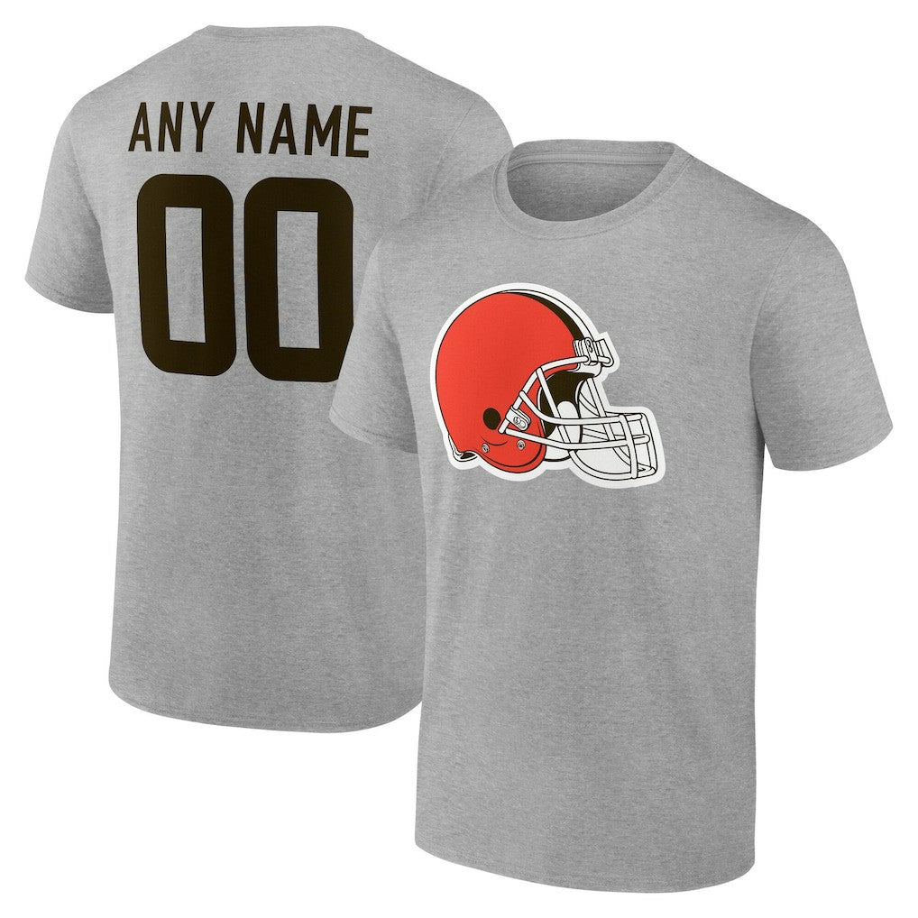 Cleveland Browns Big & Tall Team Authentic Custom T-Shirt - Gray T-shirts