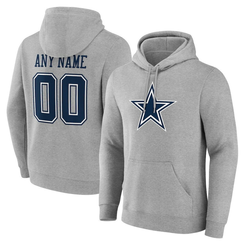 Dallas Cowboys Big & Tall Team Authentic Custom Hoodie - Gray Hoodies