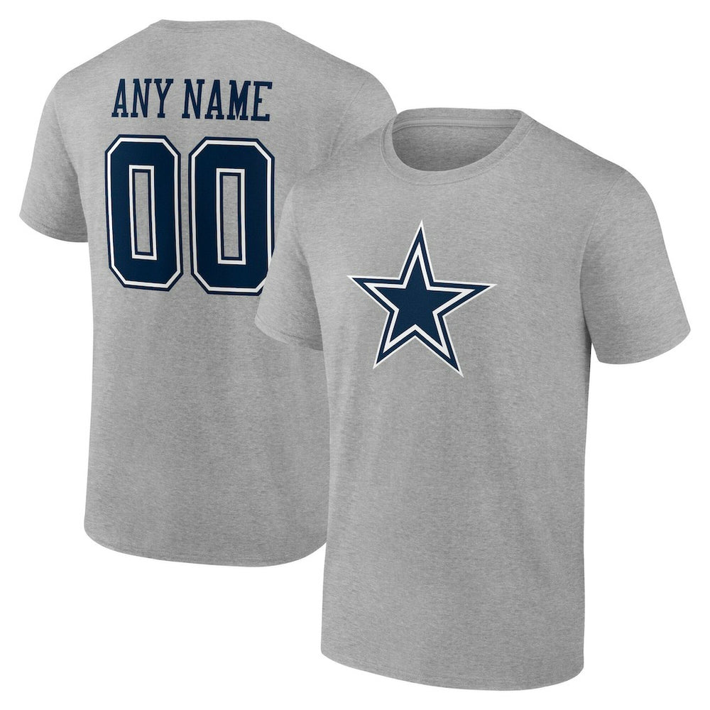 Dallas Cowboys Big & Tall Team Authentic Custom T-Shirt - Gray T-shirts