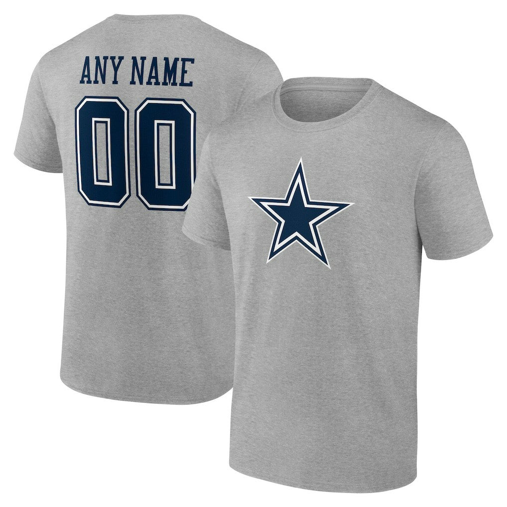 Dallas Cowboys Big & Tall Team Authentic Custom T-Shirt - Gray T-shirts