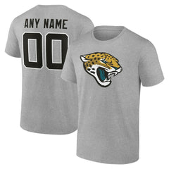 Jacksonville Jaguars Big & Tall Team Authentic Custom T-Shirt - Gray T-shirts