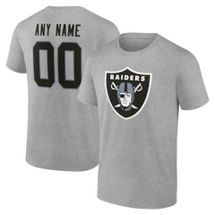 Las Vegas Raiders Big & Tall Team Authentic Custom T-Shirt - Gray T-shirts