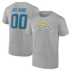 Los Angeles Chargers Big & Tall Team Authentic Custom T-Shirt - Gray T-shirts