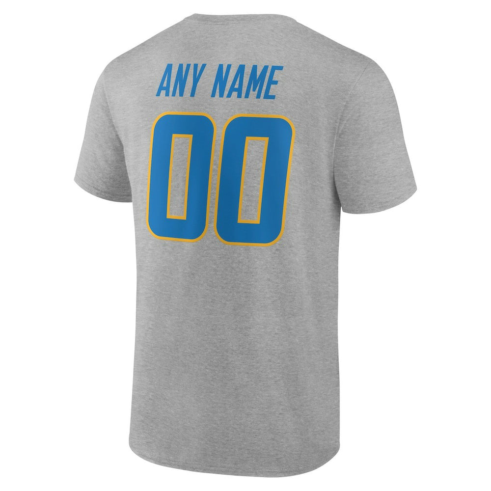 Los Angeles Chargers Big & Tall Team Authentic Custom T-Shirt - Gray T-shirts