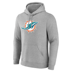 Miami Dolphins Big & Tall Team Authentic Custom Hoodie - Gray Hoodies