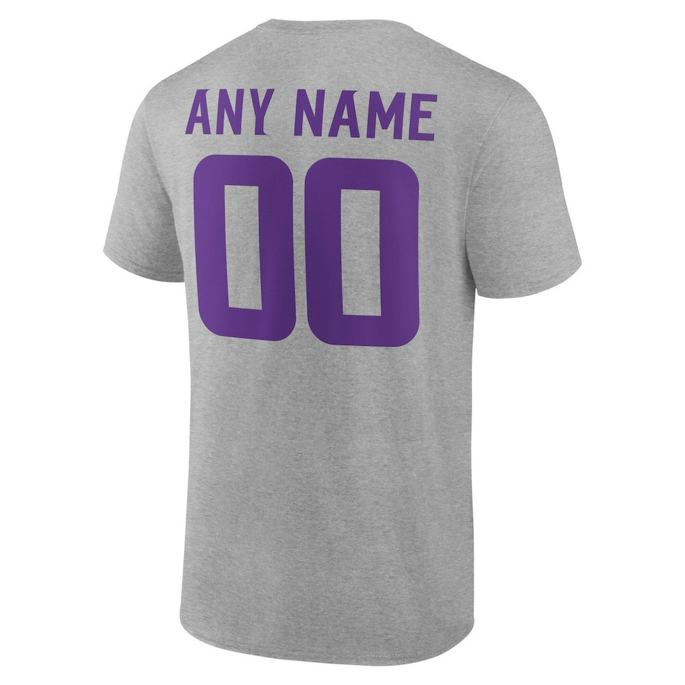 Minnesota Vikings Big & Tall Team Authentic Custom T-Shirt - Gray T-shirts