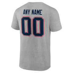New England Patriots Big & Tall Team Authentic Custom T-Shirt - Gray T-shirts