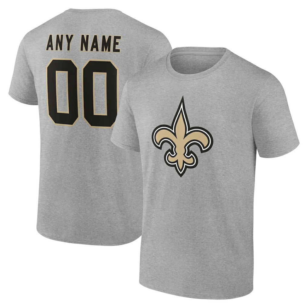 New Orleans Saints Big & Tall Team Authentic Custom T-Shirt - Gray T-shirts