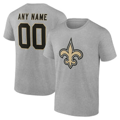 New Orleans Saints Big & Tall Team Authentic Custom T-Shirt - Gray T-shirts