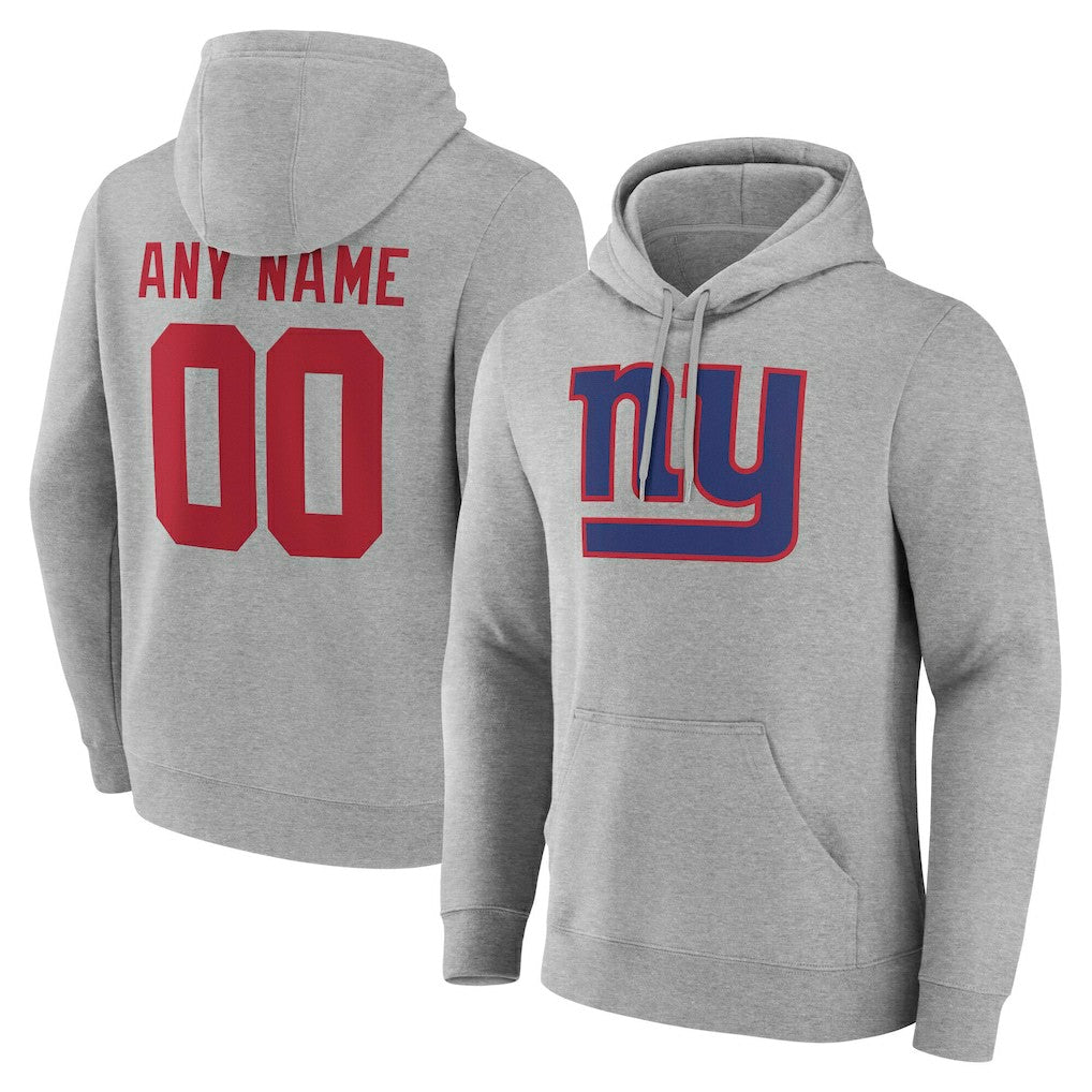 New York Giants Big & Tall Team Authentic Custom Hoodie - Gray Hoodies