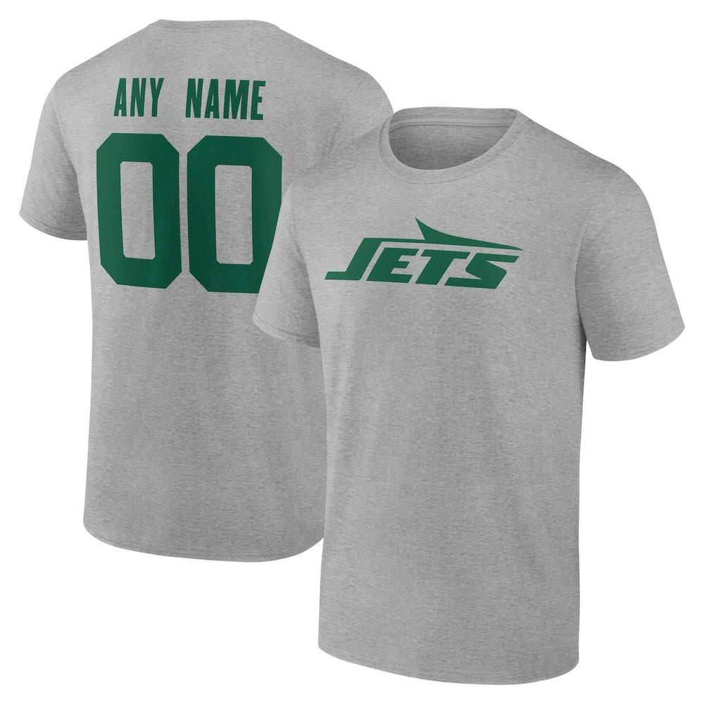 New York Jets Big & Tall Team Authentic Custom T-Shirt - Gray T-shirts