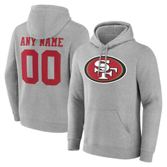 San Francisco 49ers Big & Tall Team Authentic Custom Hoodie - Gray Hoodies