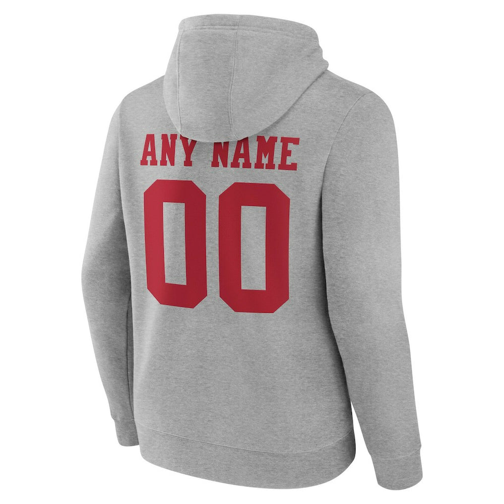 San Francisco 49ers Big & Tall Team Authentic Custom Hoodie - Gray Hoodies