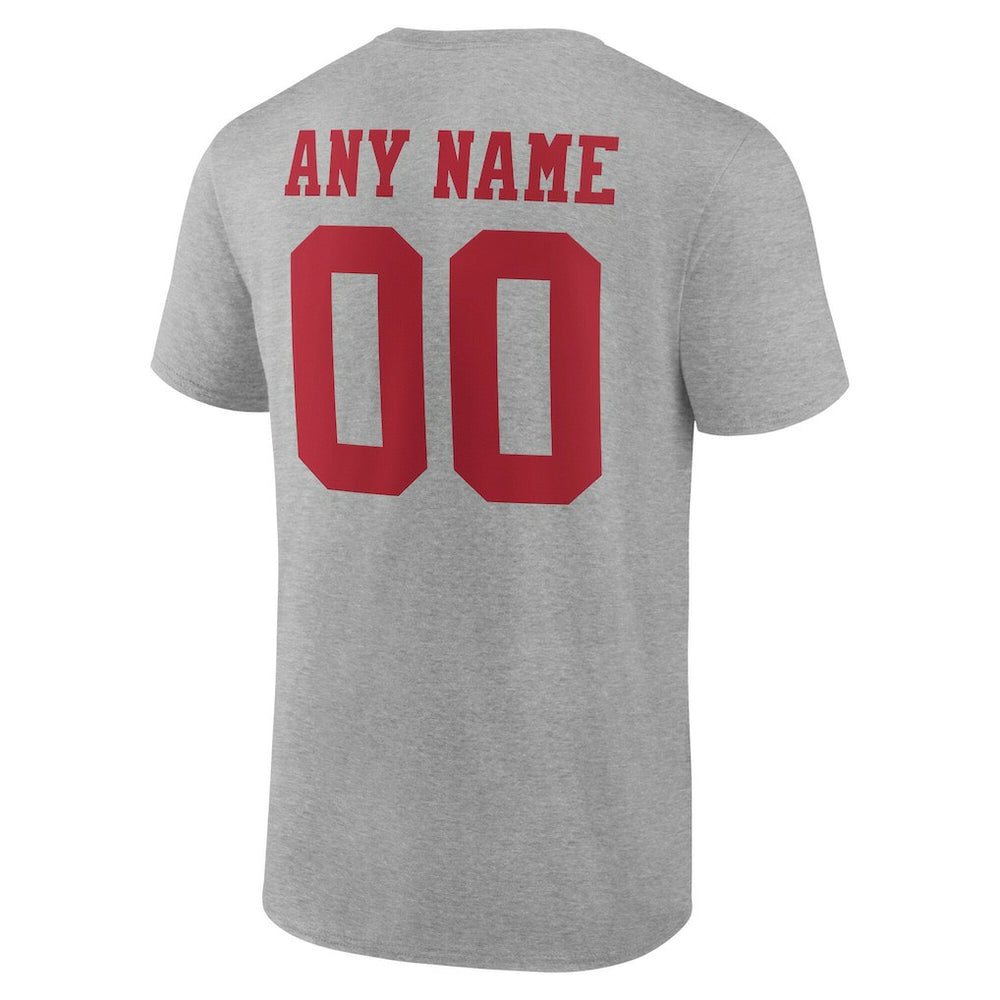 San Francisco 49ers Big & Tall Team Authentic Custom T-Shirt - Gray T-shirts