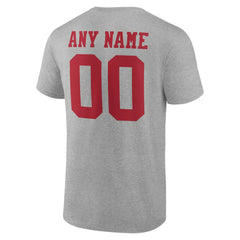 San Francisco 49ers Big & Tall Team Authentic Custom T-Shirt - Gray T-shirts