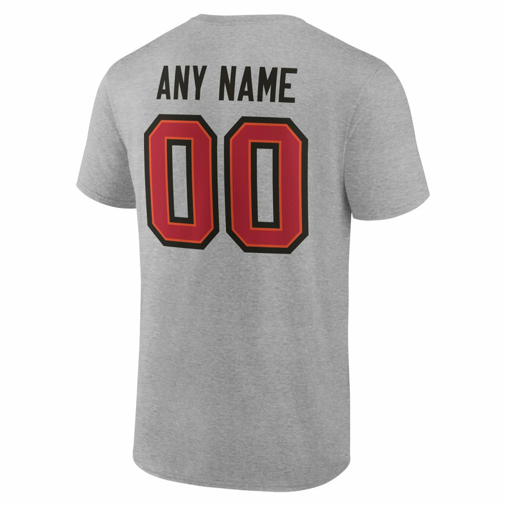 Tampa Bay Buccaneers Big & Tall Team Authentic Custom T-Shirt - Gray T-shirts