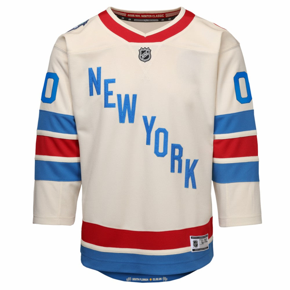 New York Rangers Outerstuff Youth 2026 NHL Winter Classic Premier Custom Jersey - White | US 203585795