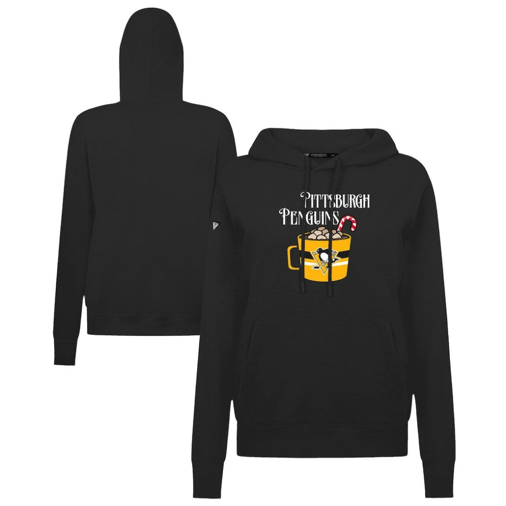 Pittsburgh Penguins Levelwear Women's Mellow Holiday Adorn Hoodie - Black | US 203587463