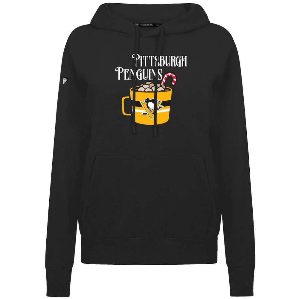 Pittsburgh Penguins Levelwear Women's Mellow Holiday Adorn Hoodie - Black | US 203587463