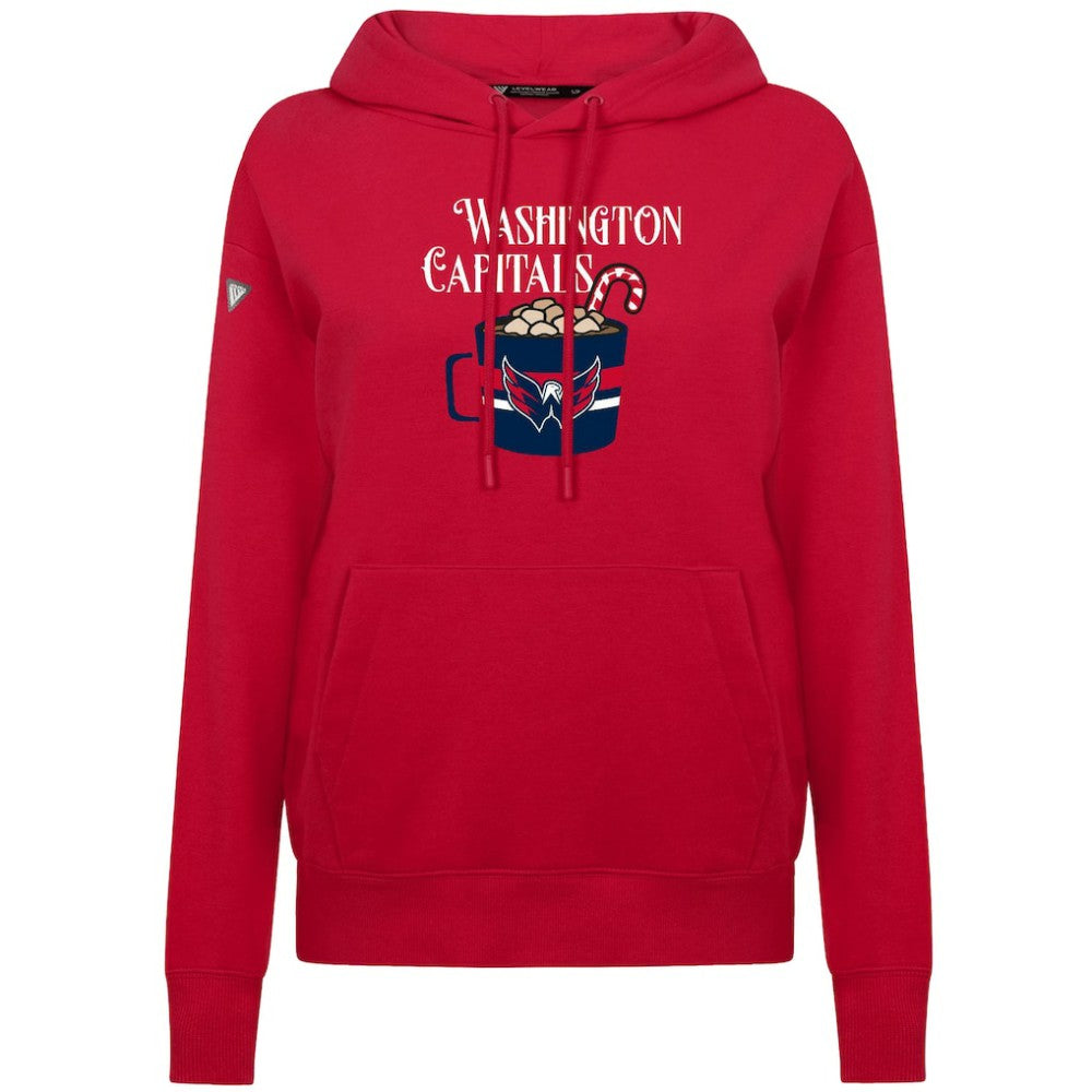 Washington Capitals Levelwear Women's Mellow Holiday Adorn Hoodie - Red | US 203587472