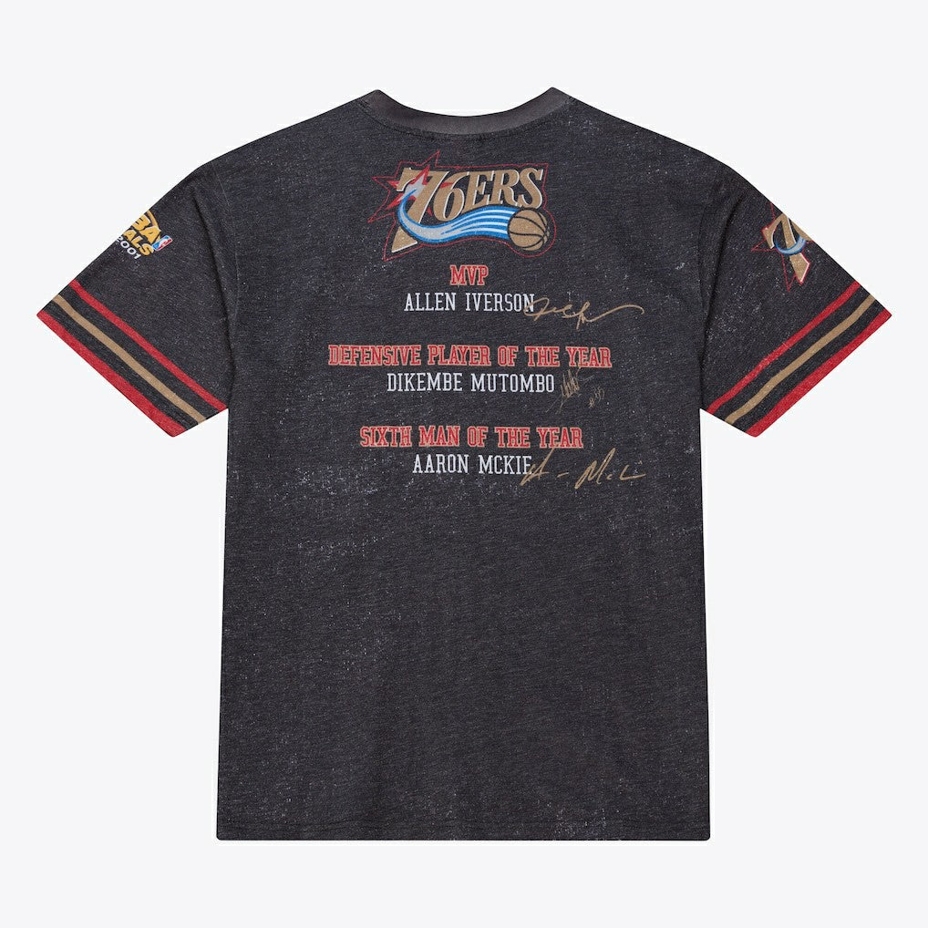 Philadelphia 76ers Hardwood Classics Originals Collection 2000-2001 Team Roster T-Shirt Black - Mitchell & Ness