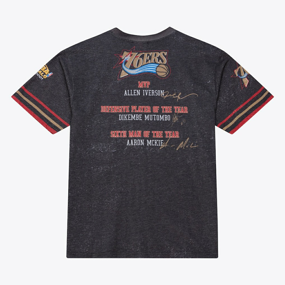Philadelphia 76ers Hardwood Classics Originals Collection 2000-2001 Team Roster T-Shirt Black - Mitchell & Ness