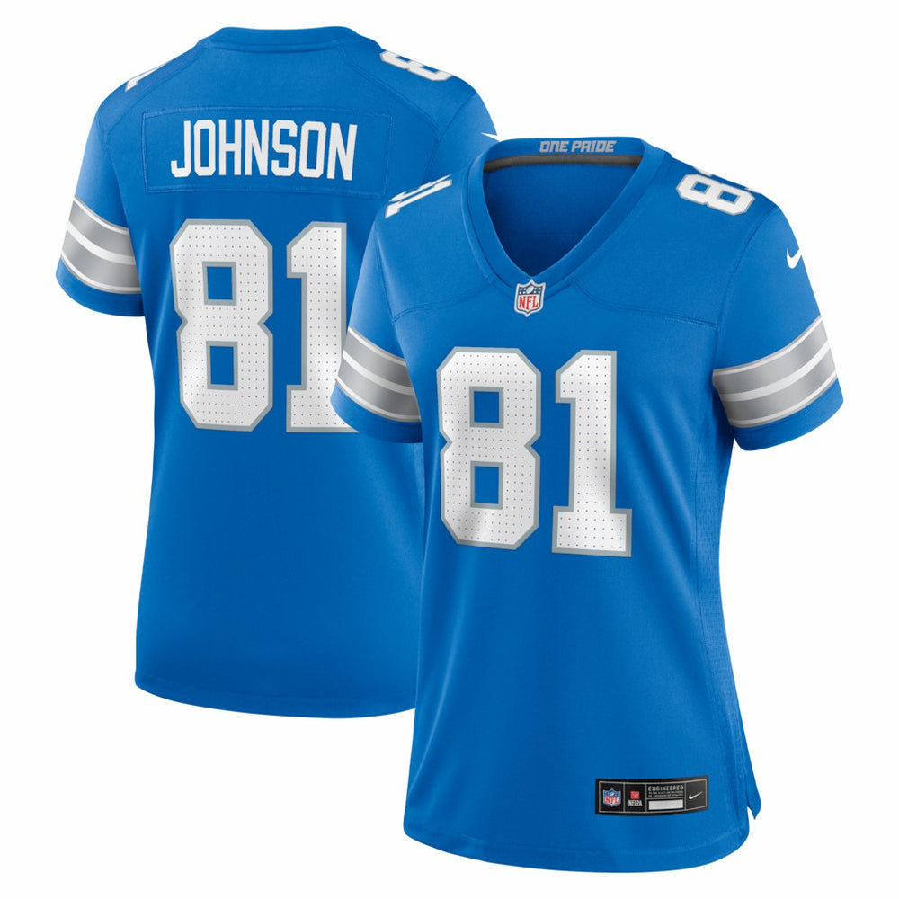 Calvin Johnson Detroit Lions Women's Team Retired Game Jersey - Blue Jerseys