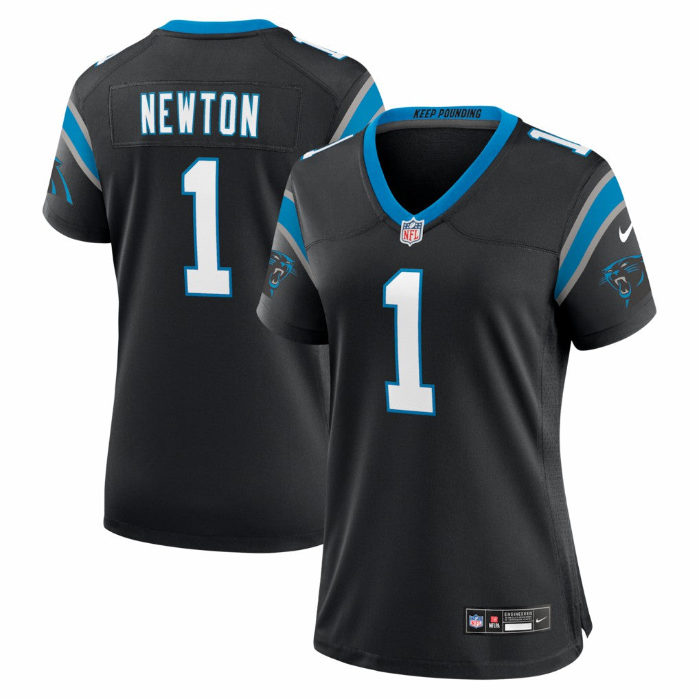 Cam Newton Carolina Panthers Women's Team Retired Game Jersey - Black Jerseys