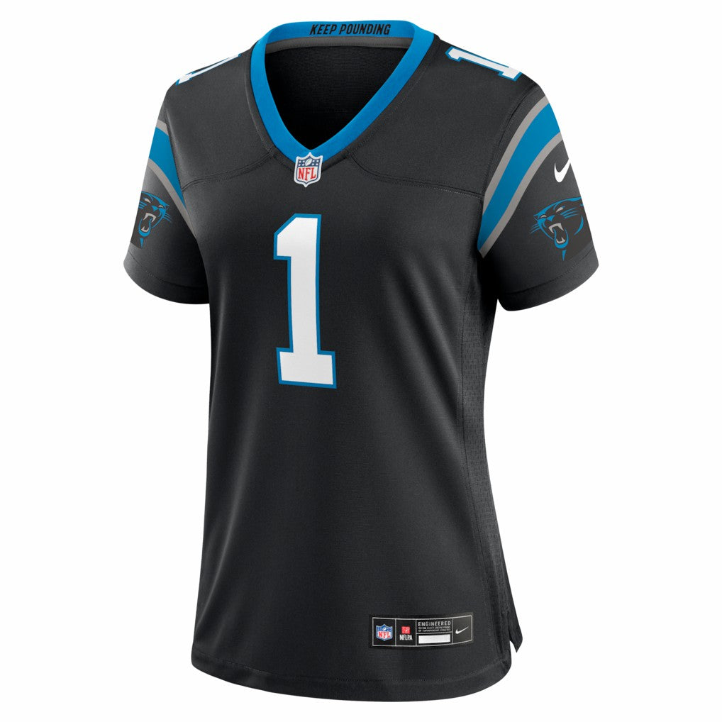 Cam Newton Carolina Panthers Women's Team Retired Game Jersey - Black Jerseys