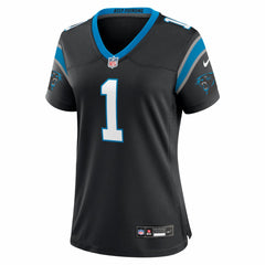 Cam Newton Carolina Panthers Women's Team Retired Game Jersey - Black Jerseys